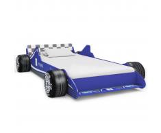 vidaXL Cama con forma de coche de carreras para niños 90x200 cm azul