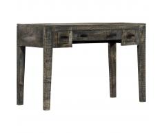 vidaXL Escritorio de madera maciza de mango negro 110x50x75 cm