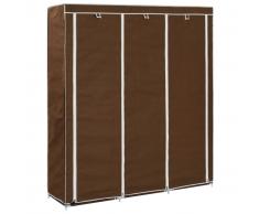 vidaXL Armario con compartimentos y varillas tela marrón 150x45x175 cm