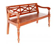 vidaXL Banco Batavia madera maciza de caoba marrón oscuro 136 cm
