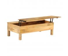 vidaXL Mesa de centro de madera de mango maciza 110x55x35 cm
