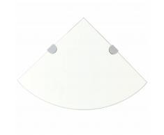 vidaXL Estante de esquina con soportes cromados vidrio claro 25x25 cm