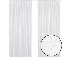 vidaXL 2 cortinas blancas con motivos florales, 140 x 225 cm
