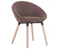 vidaXL Silla de comedor tela marrón
