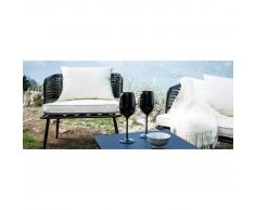 miliboo Lote de 2 sillones de jardín en resina imitación mimbre negro