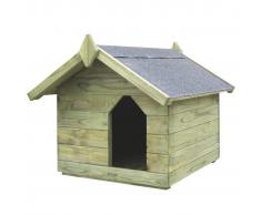 vidaXL Casa de perro jardín tejado abierto madera pino impregnada FSC