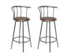vidaXL Taburetes de cocina 2 unidades acero marrón