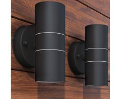 vidaXL Lámpara de exterior 2 uds acero ascendente/descendente