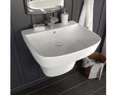 vidaXL Lavabo de pared de cerámica blanco 500x450x410 mm