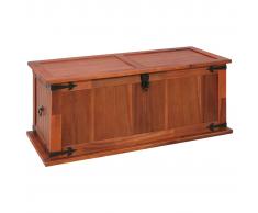 vidaXL Baúl de almacenamiento de madera maciza de acacia 90x45x40 cm