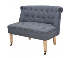 vidaXL Sofá de 2 plazas de tela 94x67x76 cm gris oscuro
