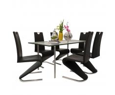 vidaXL Sillas de comedor 6 unidades cuero sintético negro