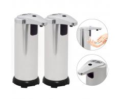 vidaXL Dispensador de jabón automático sensor infrarrojo 2 uds 600ml