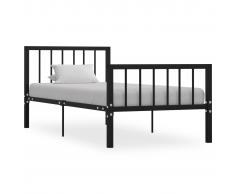 vidaXL Estructura de cama de metal negro 90x200 cm