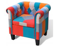 vidaXL Sillón con diseño de retales de tejido