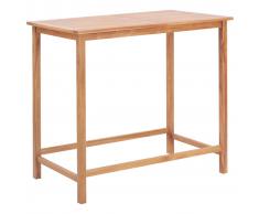 vidaXL Mesa de bar de jardín de madera maciza de teca 120x65x110 cm