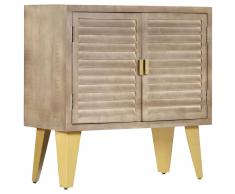 vidaXL Aparador de madera maciza de mango y hierro fundido 80x35x80 cm