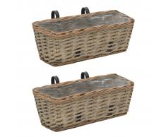 vidaXL Jardinera de balcón con forro PE 40 cm 2 unidades