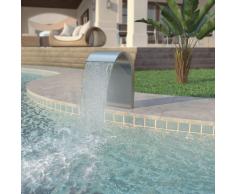 vidaXL Fuente de piscina de acero inoxidable plateada 45x30x65 cm