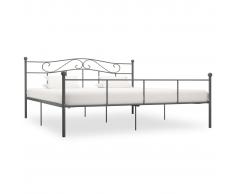 vidaXL Estructura de cama de metal gris 200x200 cm