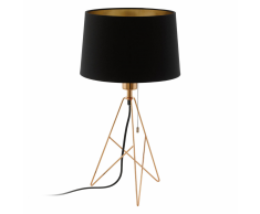 EGLO Lámpara de mesa CAMPORALE cobre y negro 56 cm 39178