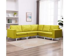 vidaXL Juego de sofás 5 piezas tela amarillo