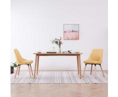 vidaXL Sillas de comedor 2 unidades tela amarillo