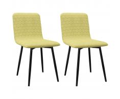 vidaXL Silla de comedor 2 unidades tela verde