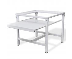 vidaXL Pedestal para la lavadora con estante extraíble blanco