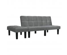 vidaXL Sofá de 2 plazas de cuero sintético gris