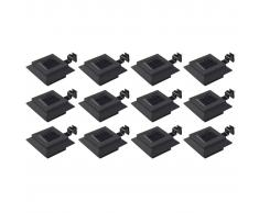 vidaXL Lámparas solares LED de exterior 12 uds. cuadradas 12 cm negro