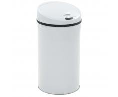 vidaXL Cubo de basura con sensor 42 L blanco