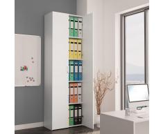 vidaXL Armario de oficina de aglomerado blanco 60x32x190 cm