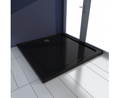 vidaXL Plato de ducha cuadrado ABS, color negro, 90 x cm