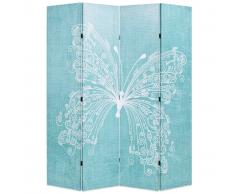 vidaXL Biombo divisor plegable 160x170 cm mariposa azul