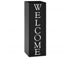 vidaXL Paragúero diseno Welcome acero negro