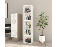 vidaXL Estantería de CDs aglomerado blanco brillante 21x16x93,5cm