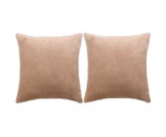 vidaXL Cojines de terciopelo 45x45 cm beige 2 unidades