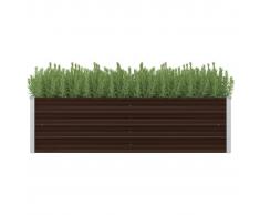 vidaXL Jardinera de acero galvanizado marrón 160x40x45 cm