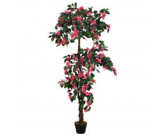 vidaXL Planta artificial rododendro con macetero rosa 165 cm