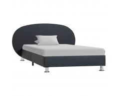 vidaXL Estructura de cama de cuero sintético negro 90x200 cm