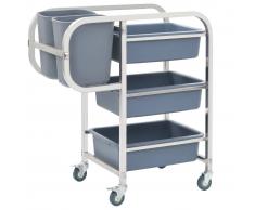 vidaXL Carrito de cocina con recipientes de plástico 87x43,5x92 cm