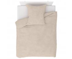 vidaXL Juego de funda de edredón beige 155x200/80x80 cm