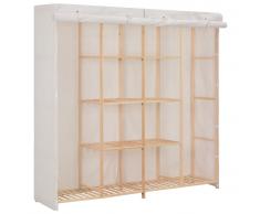 vidaXL Armario de tela blanco 173x40x170 cm