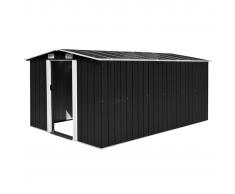 vidaXL Caseta de jardín de metal antracita 257x398x178 cm