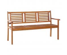 vidaXL Banco de jardín 3 plazas 150 cm madera de eucalipto maciza