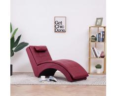 vidaXL Diván con almohada de cuero sintético color vino tinto