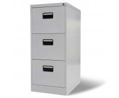 vidaXL Armario archivador 3 cajones acero gris 102,5 cm