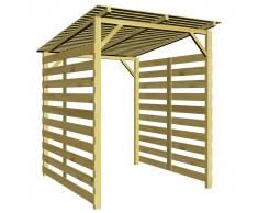 vidaXL Caseta para leña de madera de pino impregnada FSC