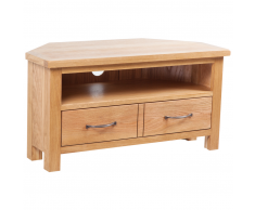 vidaXL Mesa de roble para TV con un cajón, 88 x 42 x 46 cm